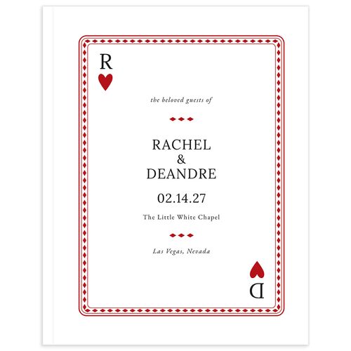 Las Vegas Playing Card Guest Books Jewel Red