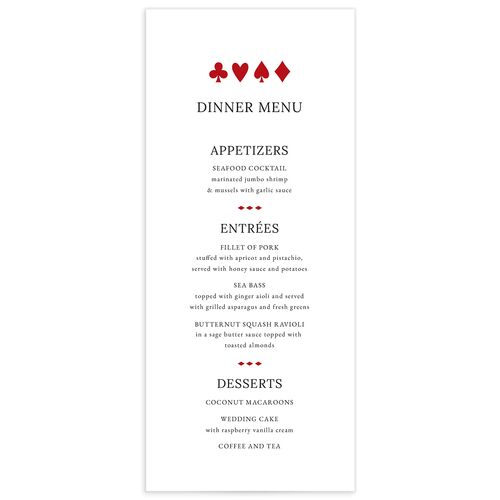 Las Vegas Playing Card Menus Jewel Red Signature