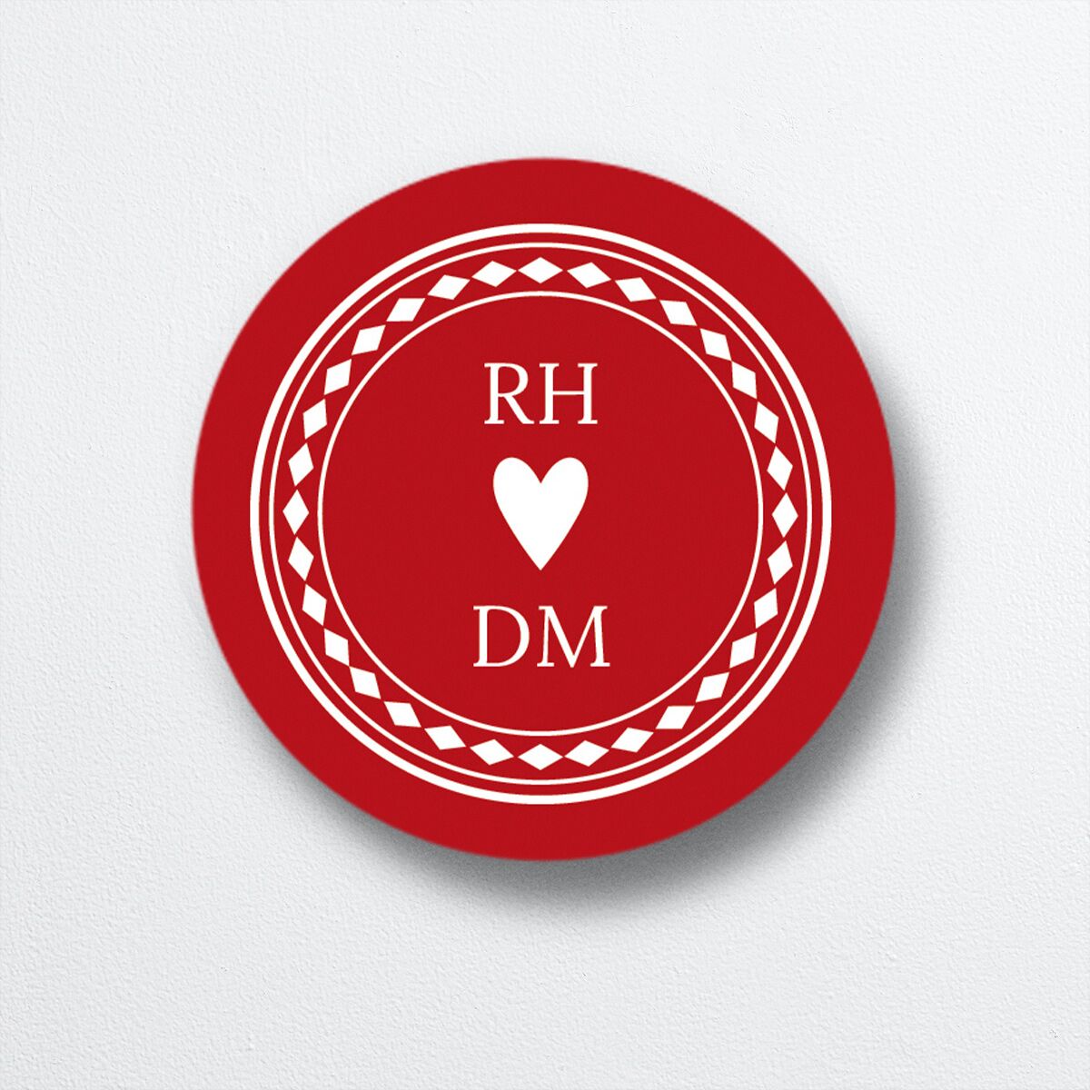 Las Vegas Playing Card Wedding Stickers Jewel Red