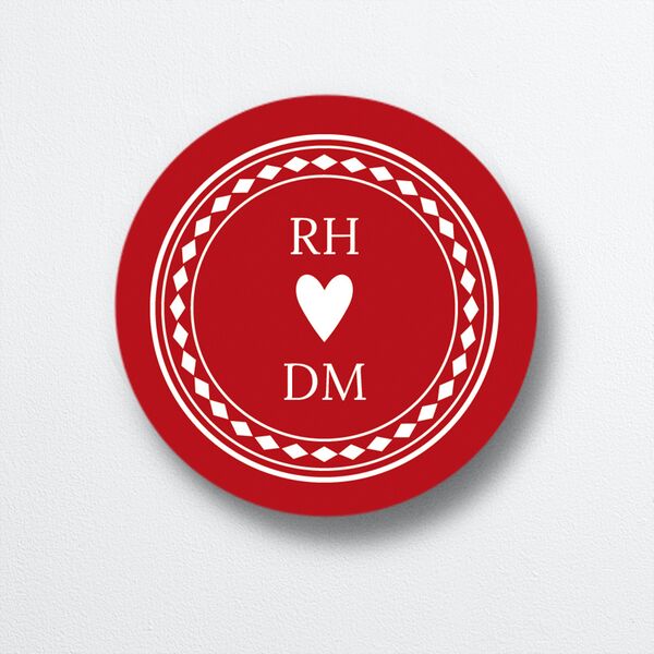Las Vegas Playing Card Wedding Stickers Jewel Red