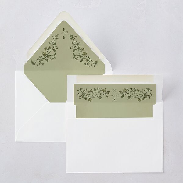 Vintage Fantasy Vines Euro Envelope Liners Olive Luxe