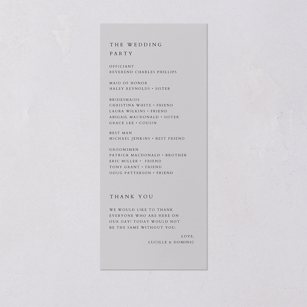 The Union Of Wedding Programs Pure White Signature