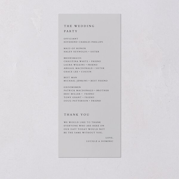 The Union Of Wedding Programs Pure White Signature