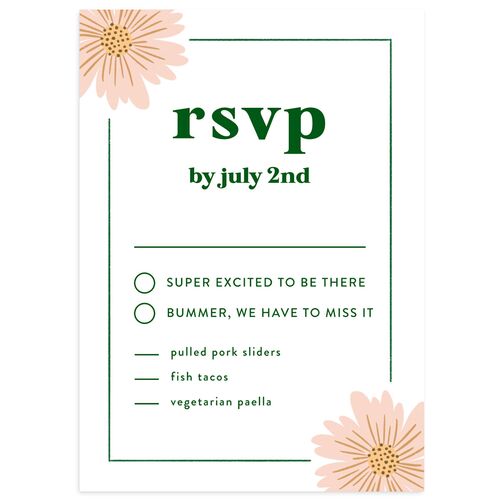 Retro Bloom Wedding Response Cards Scottish Green Signature Standard
