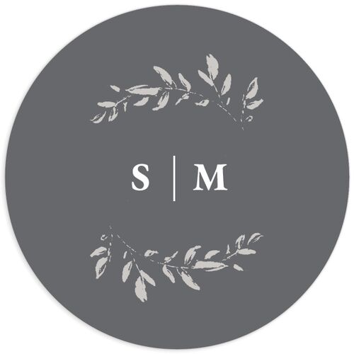 Dainty Frame Wedding Stickers Steel Gray Sticker