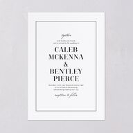 Classic Border Wedding Invitations Pure White Signature Blank No Standard