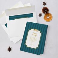 Vintage Bow Frame Holiday Cards Deep Lake Signature Blank Portrait  Standard