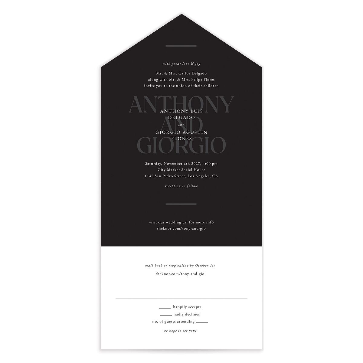 Gilded Bold All-in-One Wedding Invitations