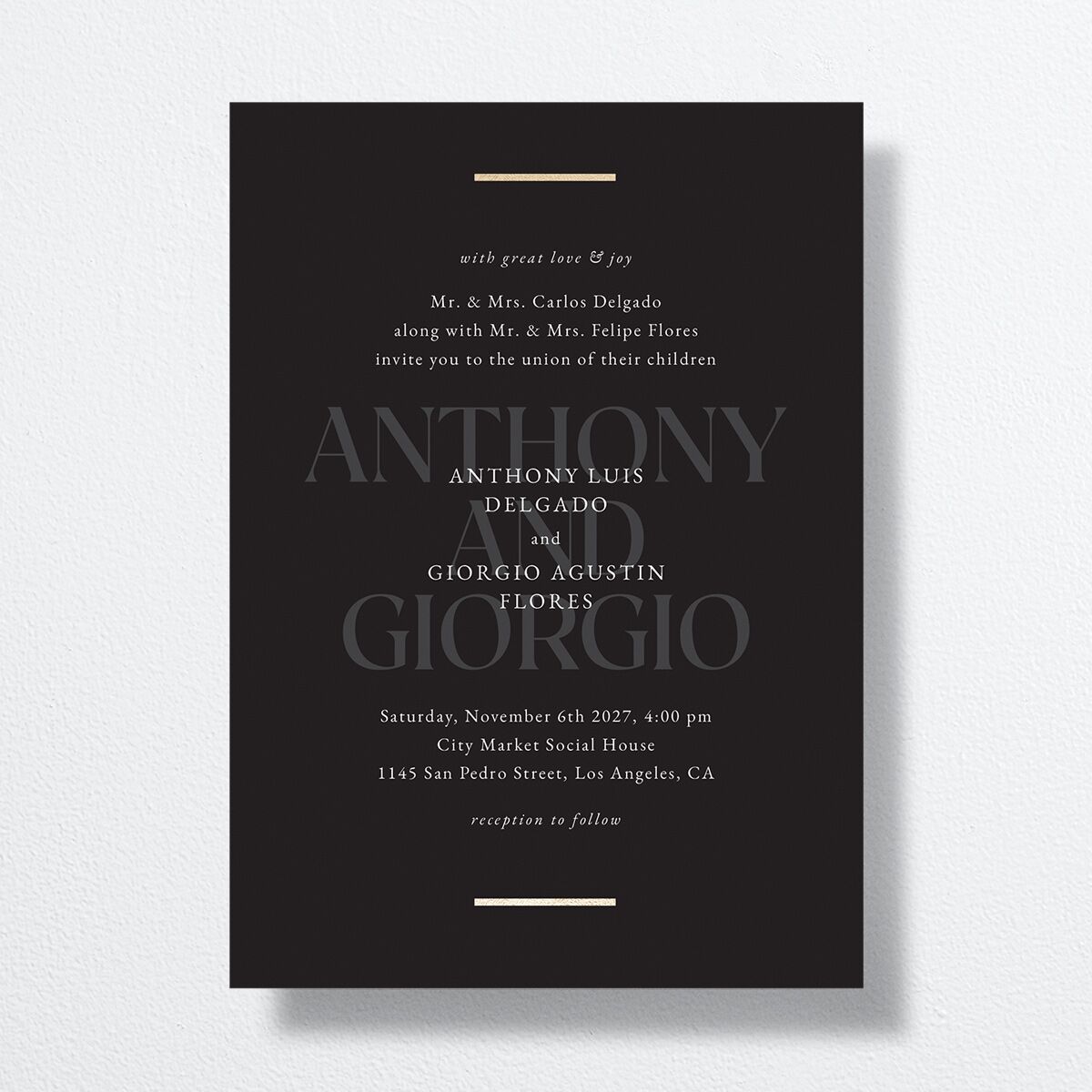 Gilded Bold Wedding Invitations Gold Licorice Signature No