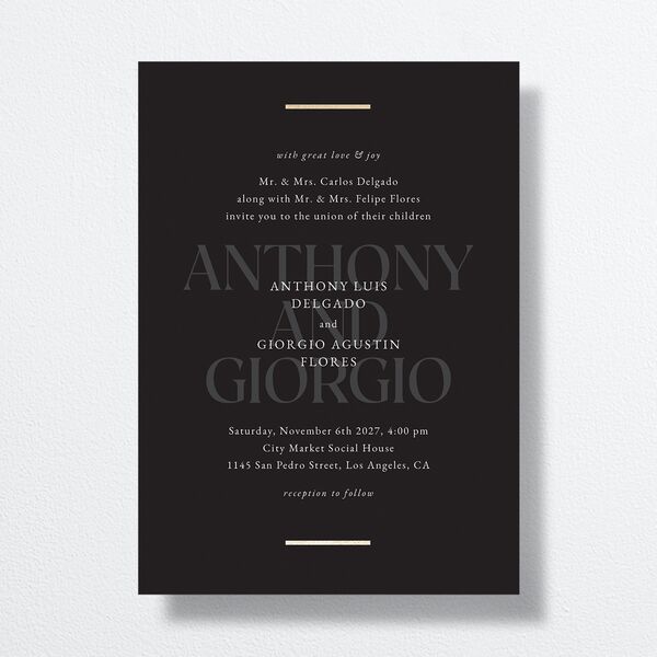 Gilded Bold Wedding Invitations Gold Licorice Signature No