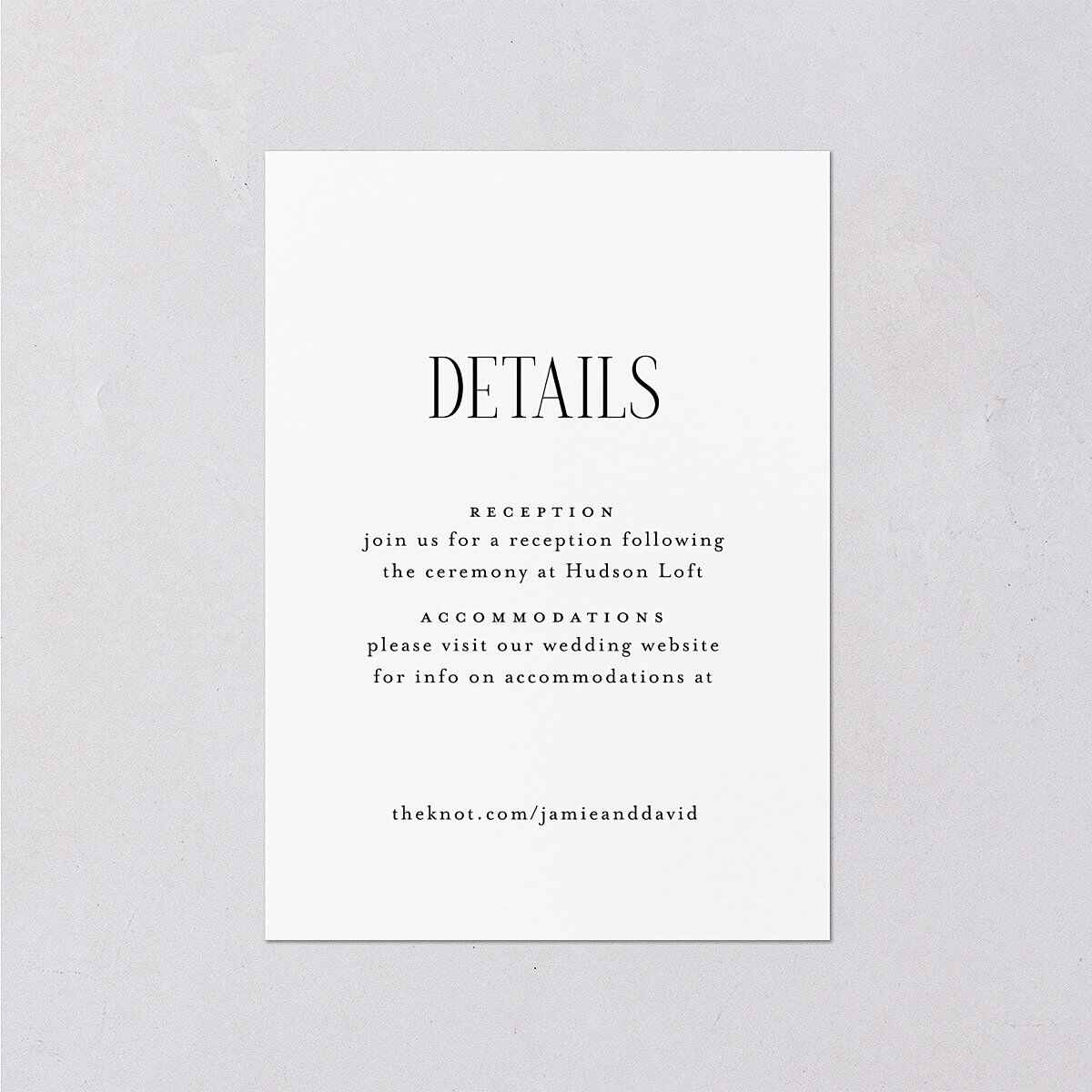 Metropolitan Wedding Enclosure Cards — view 1