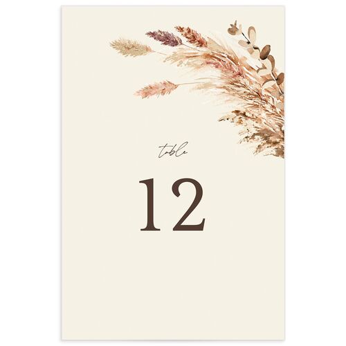 Soft Pampas Foil Table Numbers Gold Sepia Signature