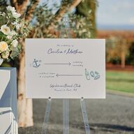 Nautical Border Standard Direction Sign Medium French Blue Standard Indoor Foam Core M Direction