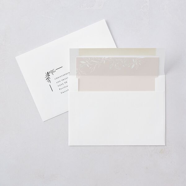 Monogram Leaves Rehearsal Dinner Invitations Charcoal Signature Blank Standard
