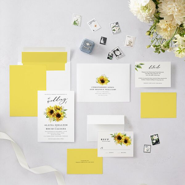 Rustic Sunflower Wedding Invitations Solar Power Signature Blank No Standard