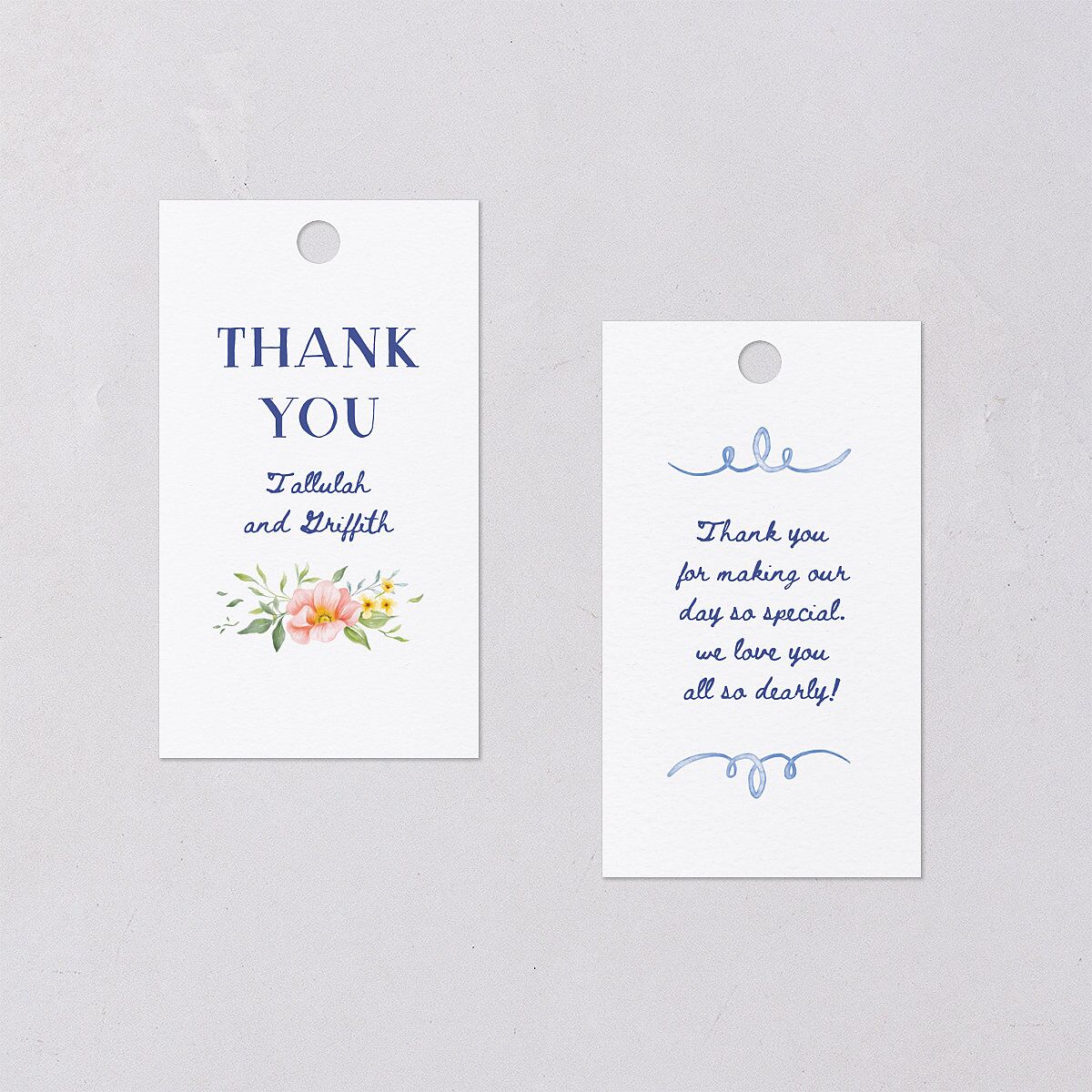 Countryside Crest Favor Gift Tags Royal Blue Signature