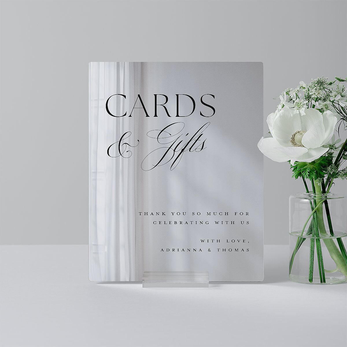 Classic Capture Mirrored Acrylic Favor Tabletop Sign X-small Midnight Mirrored Acrylic XS Tabletop Favor Standard