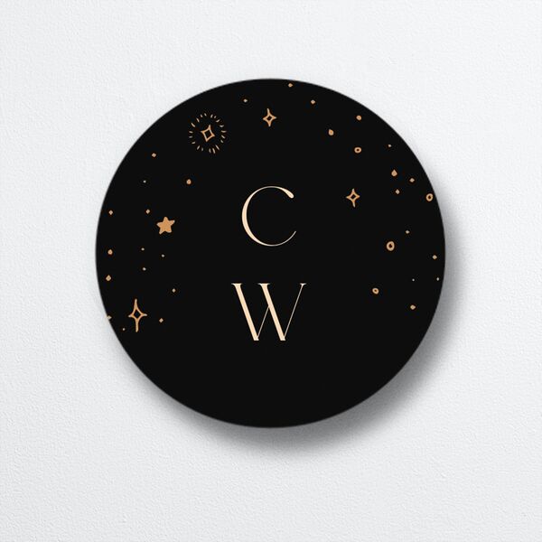Celestial Galaxy Wedding Stickers Midnight