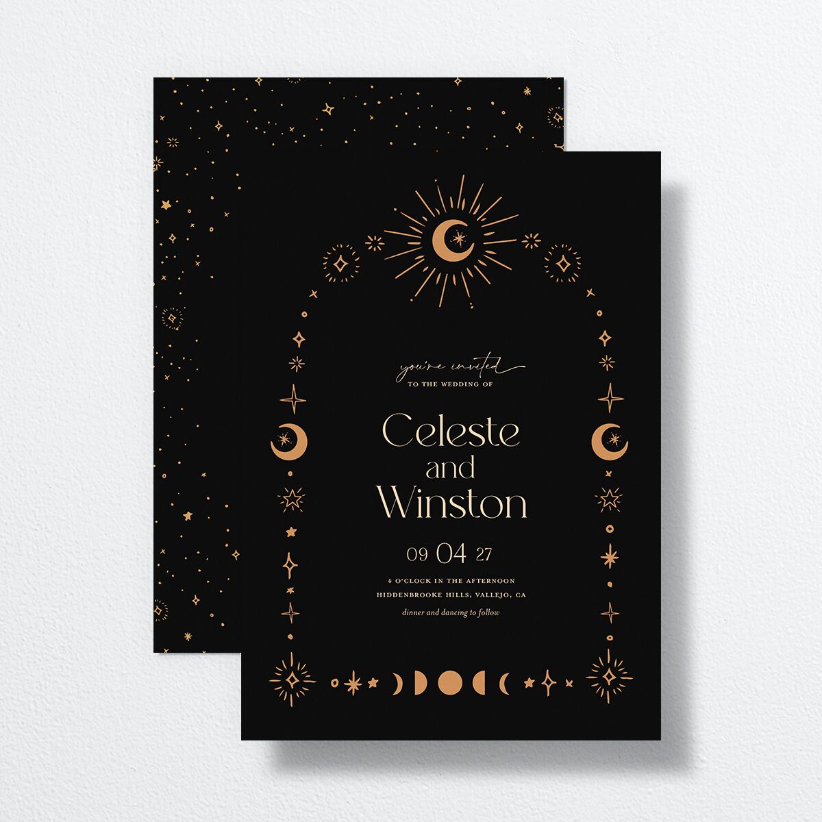 Celestial Galaxy Wedding Invitations Midnight Signature No