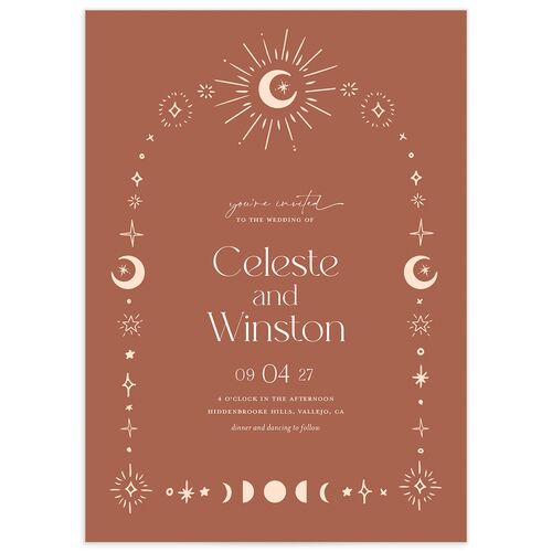 Celestial Galaxy Wedding Invitations - Orange