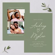 Elegant Heart Wedding Invitations Thyme Signature Blank No Standard