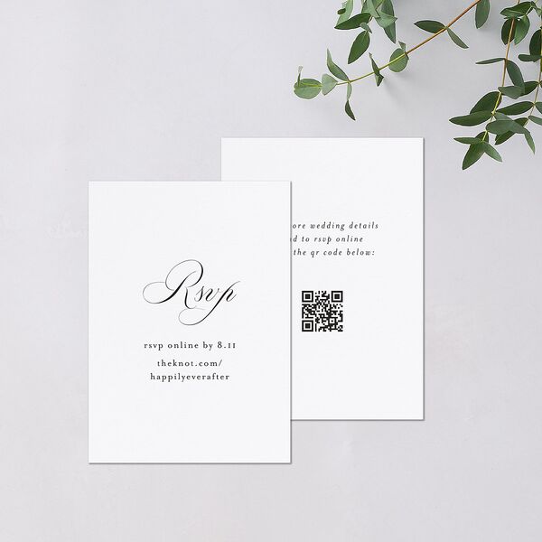 Fairytale Luxury QR Code RSVP Cards Pure White Signature Standard