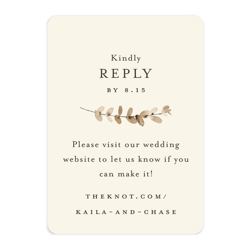 Soft Pampas Botanical URL RSVP Cards Sepia Signature Rounded
