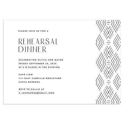 Boho Texture Rehearsal Dinner Invitations Midnight Signature Blank Standard