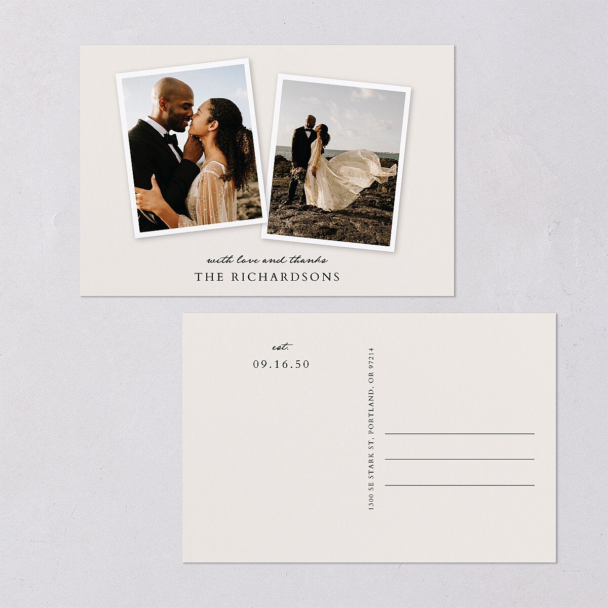 Captured Memories Photo Thank You Postcards Linen