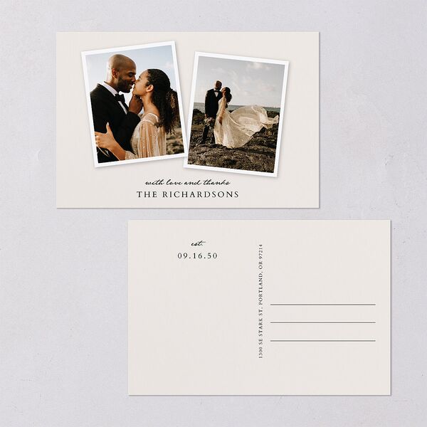 Captured Memories Photo Thank You Postcards Linen