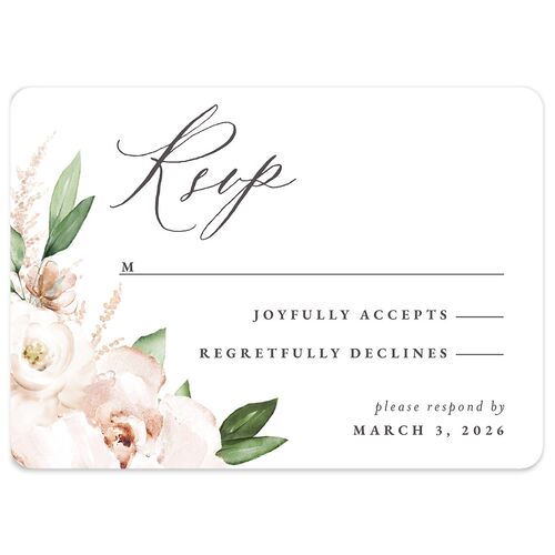 Beloved Floral Wedding Response Cards Sand Signature Rounded