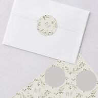 Dainty Fairytale Greenery Wedding Stickers Hunter Green