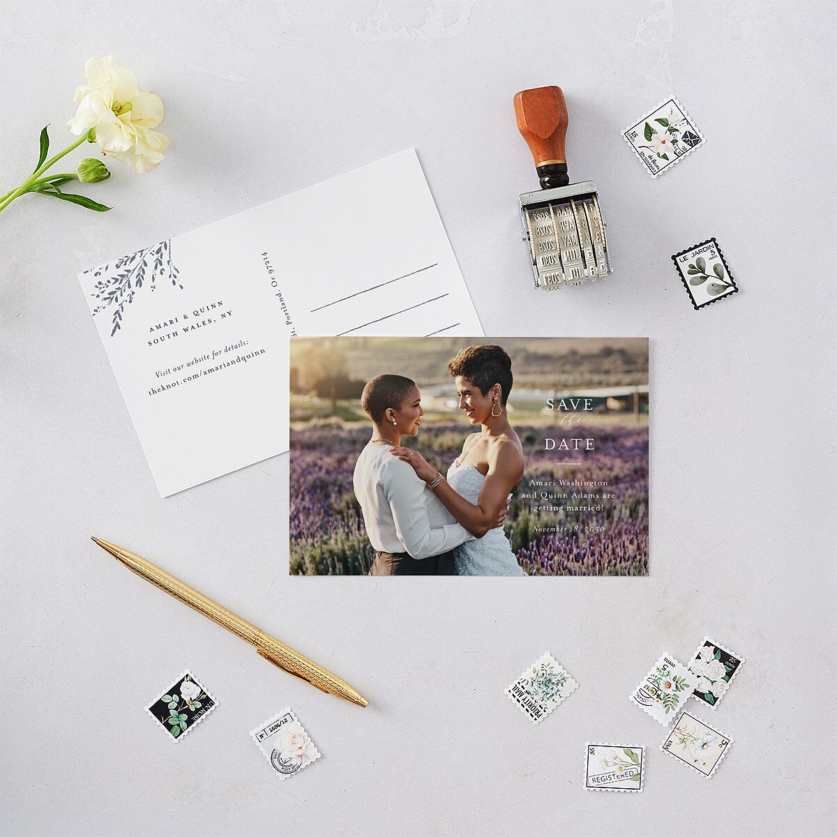 Exquisite Branches Save The Date Postcards — view 2
