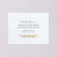 Vintage Regency Monogram Frame All-in-One Wedding Invitations Pure White Signature Light Both Recipient and Return Addresses No
