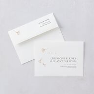 Ginkgo Leaves Wedding Invitations Gold Peony Signature Blank No Standard