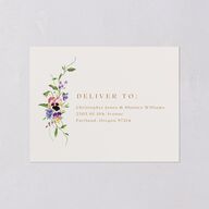 Wild Pansies All-in-One Wedding Invitations Rose Gold Signature Light Both Recipient and Return Addresses No