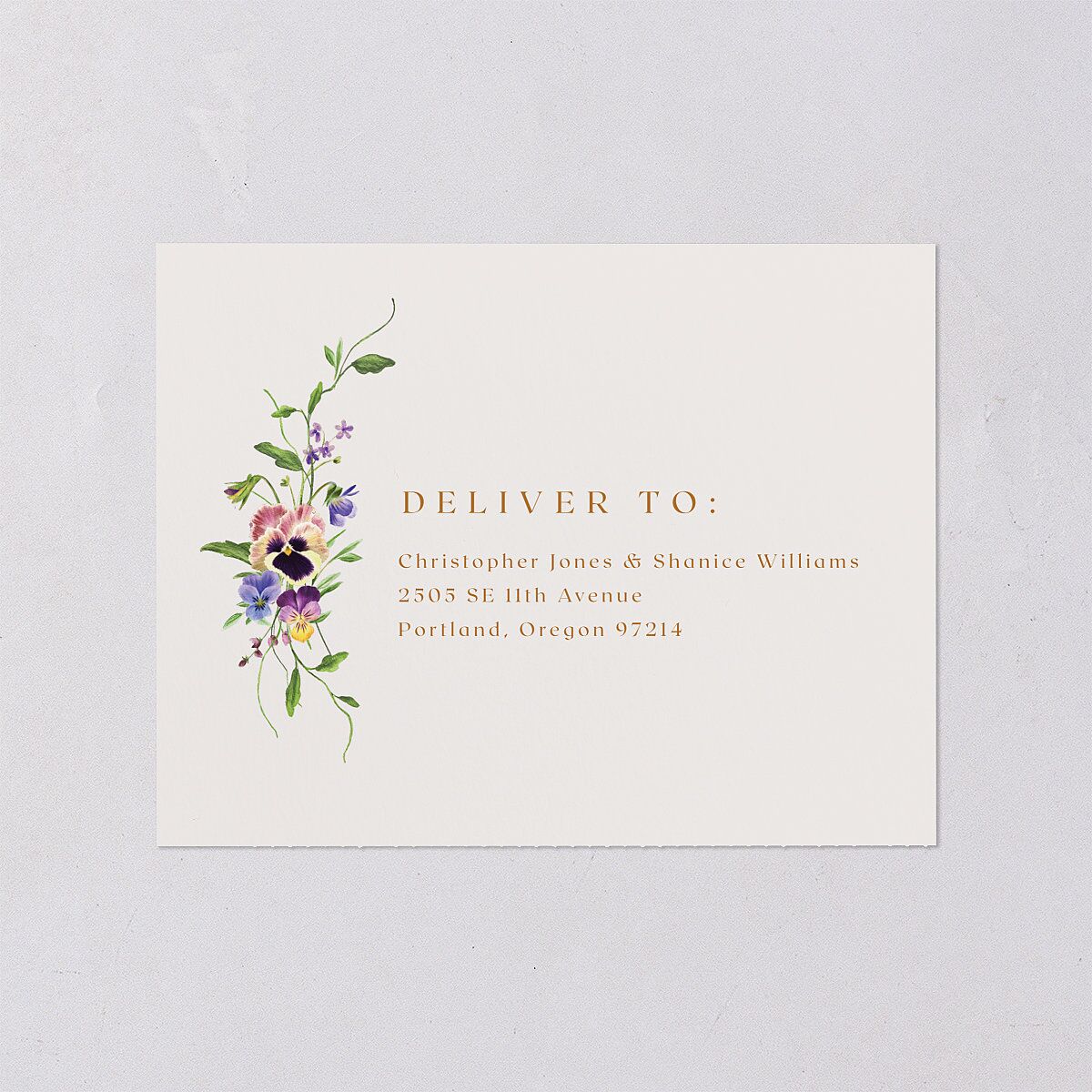 Wild Pansies All-in-One Wedding Invitations — view 5
