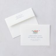 Fairytale Wildflower Crest Wedding Invitations Pure White Signature Blank No Standard