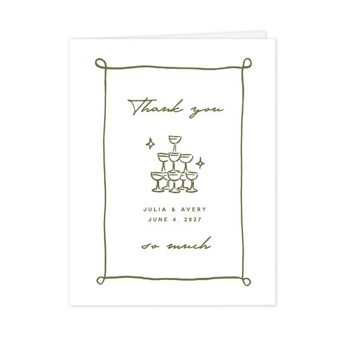 Hand Drawn Cake Thank You Cards Dark Camo