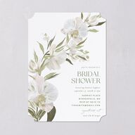 Elegant Orchid Bridal Shower Invitations Pure White Signature Blank