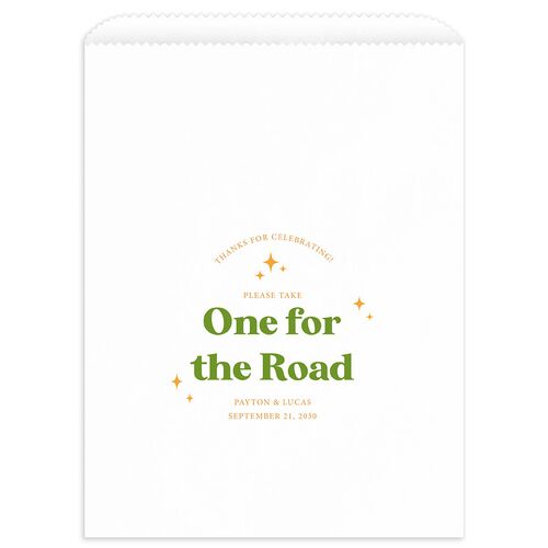 Colorful Retro Stripes Wedding Day Paper Favor Bags White Sea Foam Wax-Lined Food Safe Paper