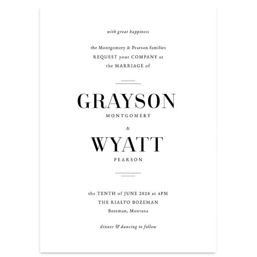 Country Club Wedding Invitations Pure White Signature Blank No Standard