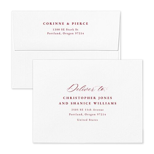 Minimal Icon Thank You Card Envelopes Terracotta Garnet Recipient Address Signature Standard