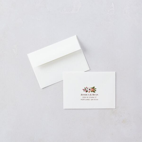 Bronze Floral Frame Wedding Response Cards Ivory Signature Standard