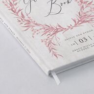 Natural Laurel Wedding Guest Book Candy Pink