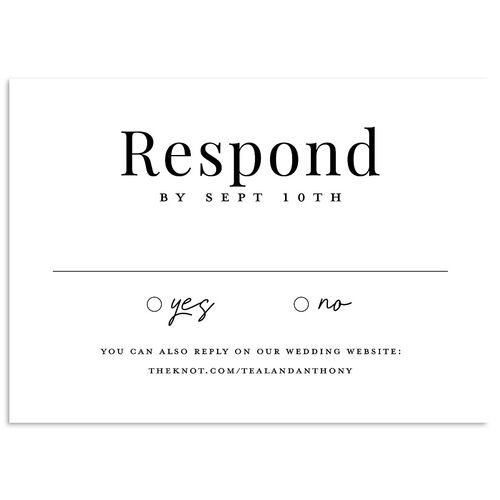 Our Date Photo Wedding Response Cards Licorice Signature Standard