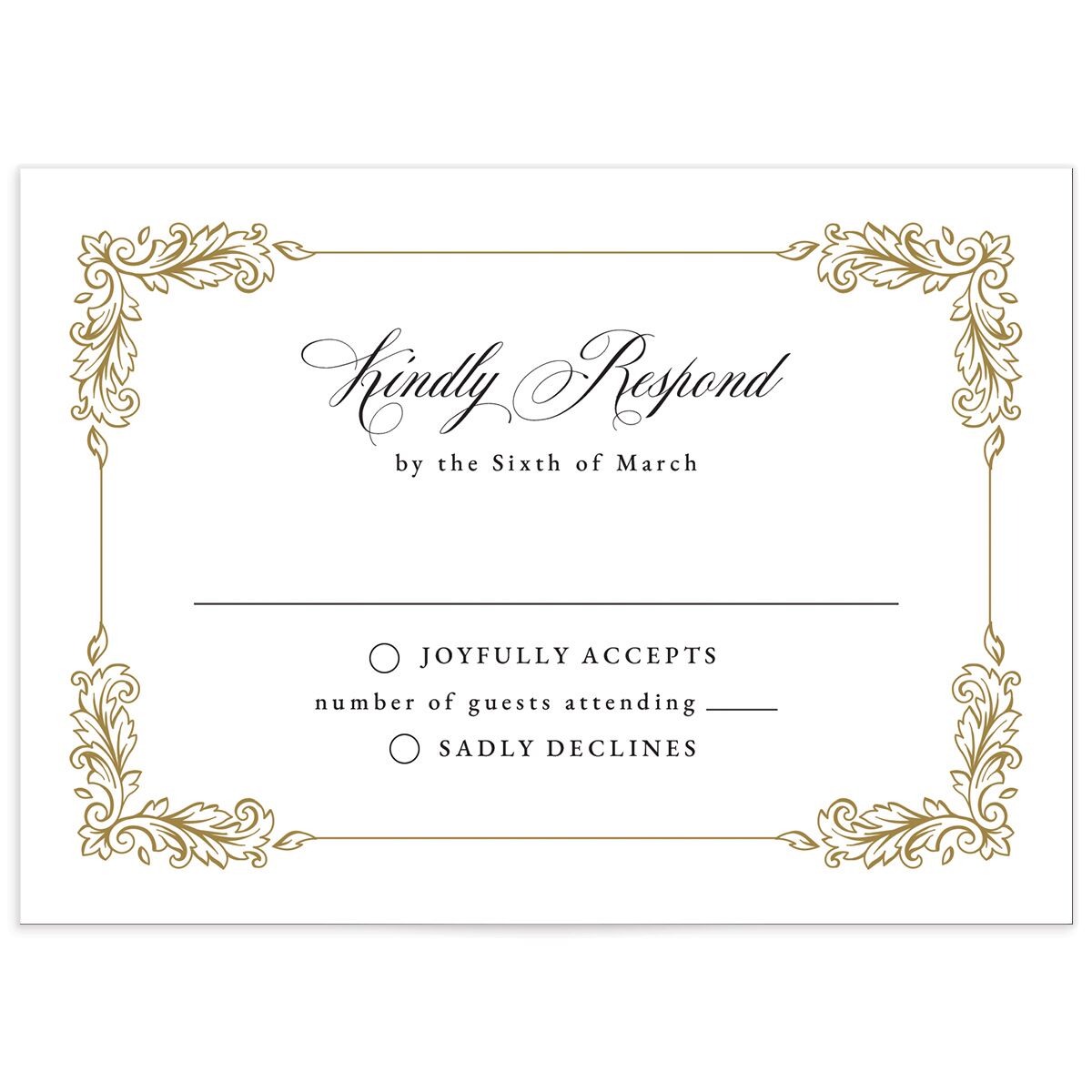 Black Tie Crest Wedding Response Cards