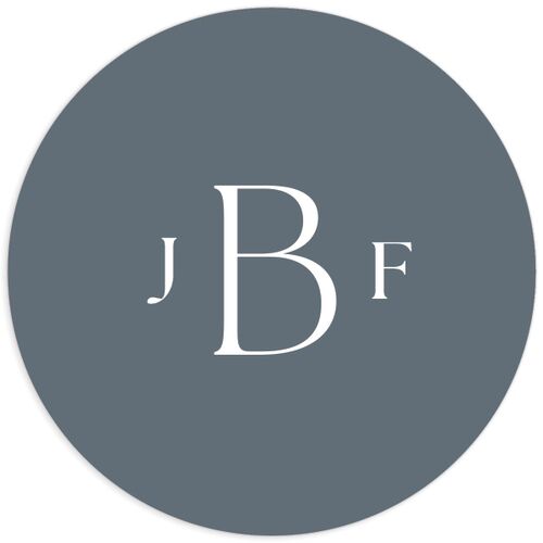 Black Tie Crest Wedding Stickers Dusty Blue
