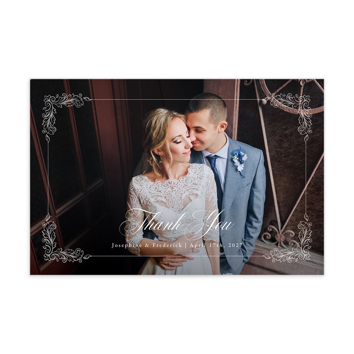 Black Tie Crest Thank You Cards