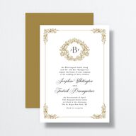 Black Tie Crest Wedding Invitations Pure White Signature No